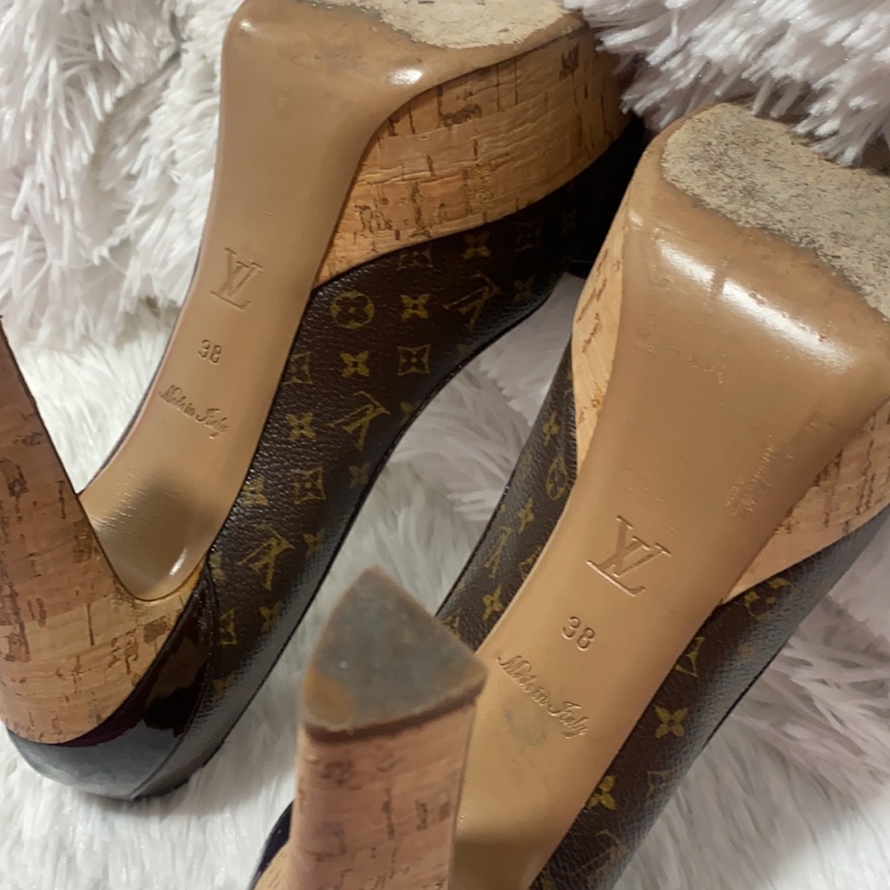 Authentic Louis Vuitton Rivoli cork  monogram pumps heels - Picture 8 of 10